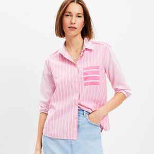 LOFT | Petite Striped Relaxed Everyday Shirt | NWOT